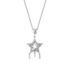 0,38 Carat Diamond Baguette Star Necklace
