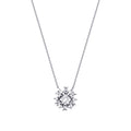 0,37 Carat Diamond Baguette Flower Necklace