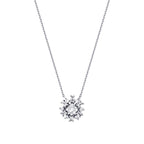 0,37 Carat Diamond Baguette Flower Necklace