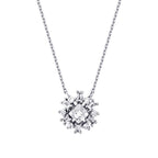 0,37 Carat Diamond Baguette Flower Necklace