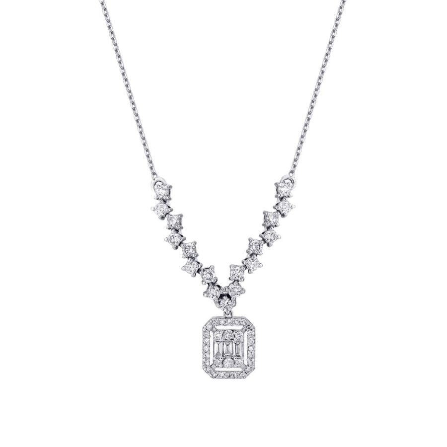 0,57 Carat Diamond Baguette Necklace