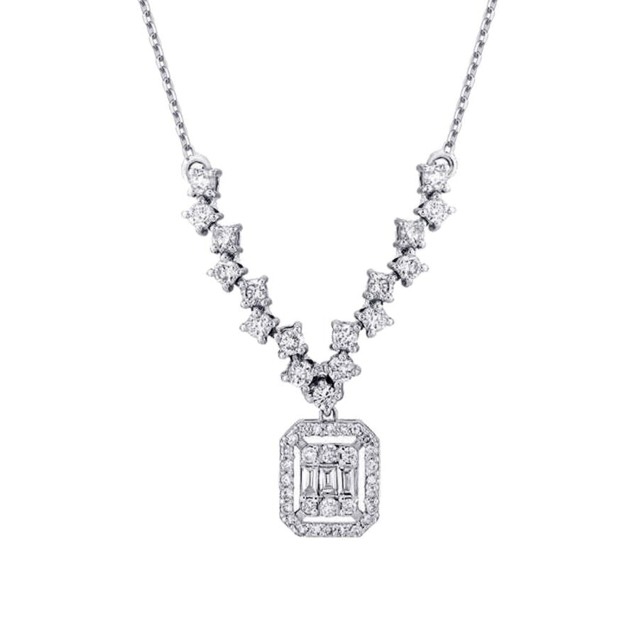 0,57 Carat Diamond Baguette Necklace