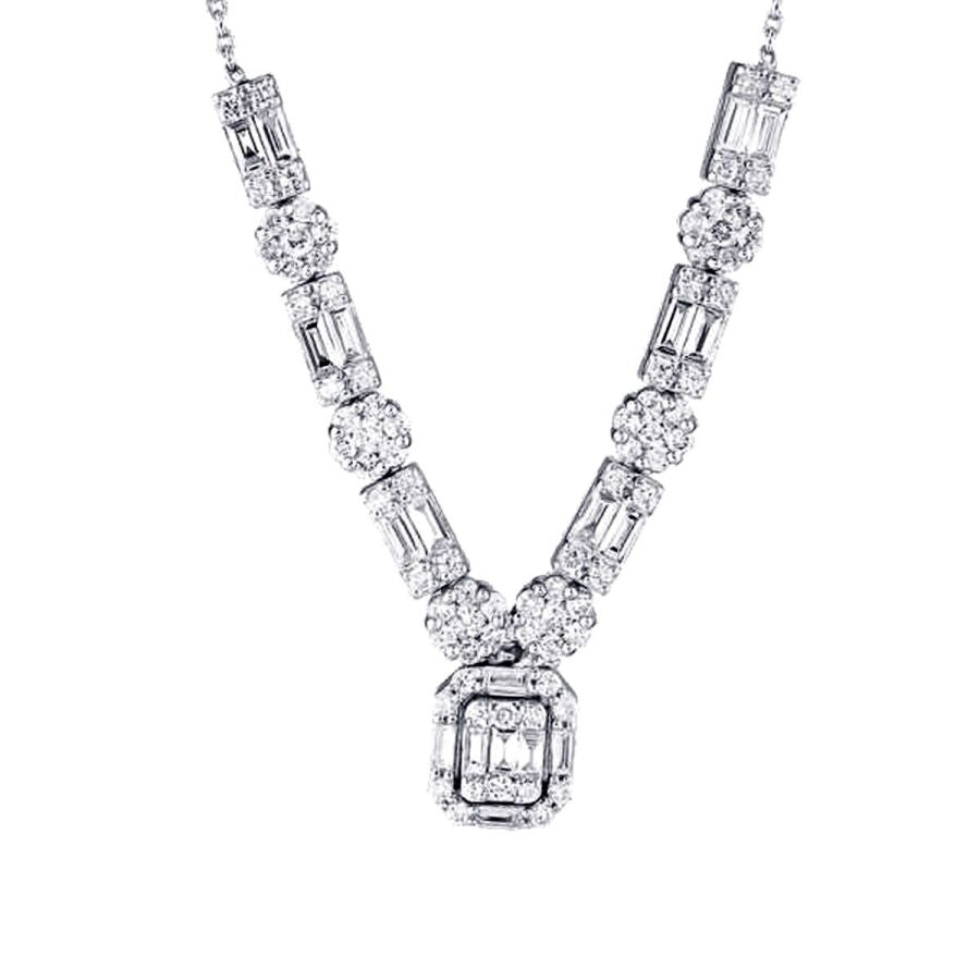 1,36 Carat Diamond Baguette Necklace