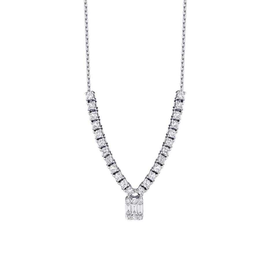 0,56 Carat Diamond Baguette Necklace