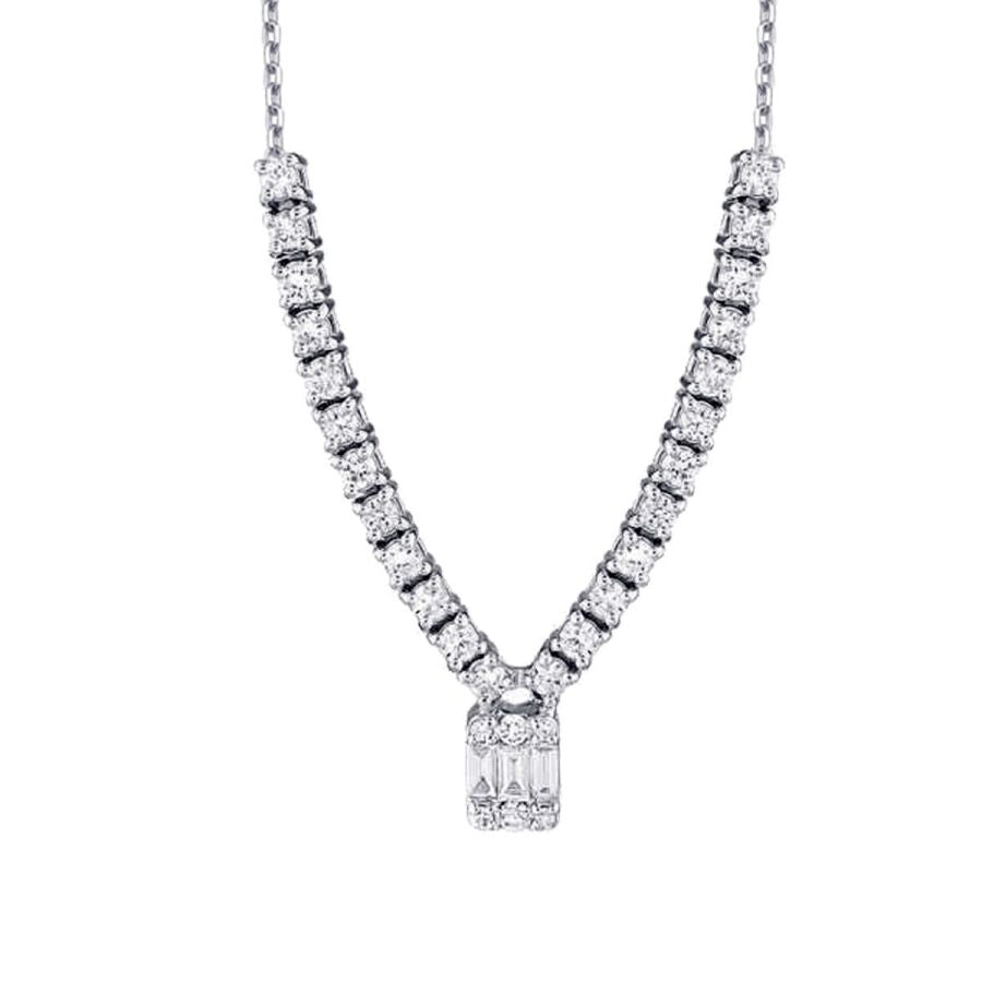 0,56 Carat Diamond Baguette Necklace