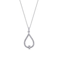 0,22 Carat Diamond Pear Baguette Necklace