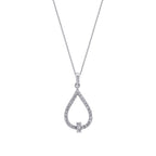 0,22 Carat Diamond Pear Baguette Necklace