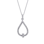 0,22 Carat Diamond Pear Baguette Necklace