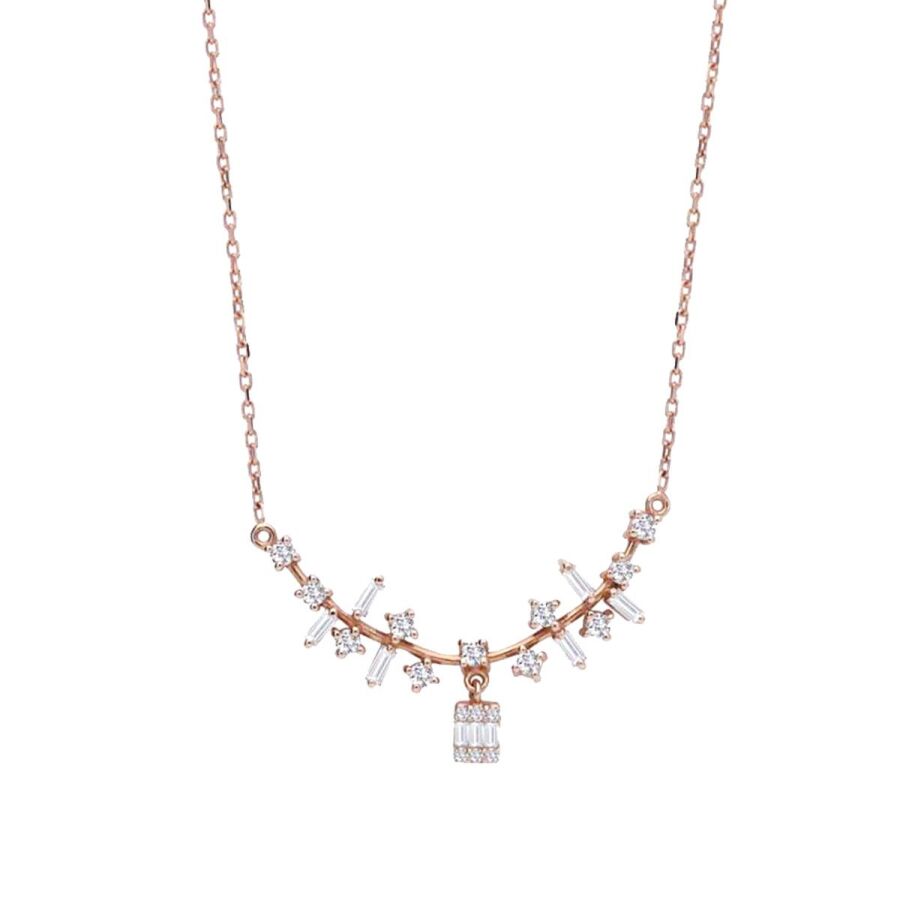 0,37 Carat Diamond Baguette Necklace