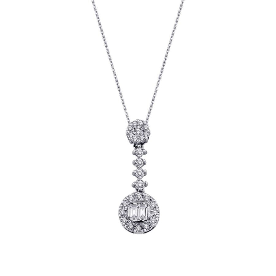 0,19 Carat Diamond Baguette Necklace