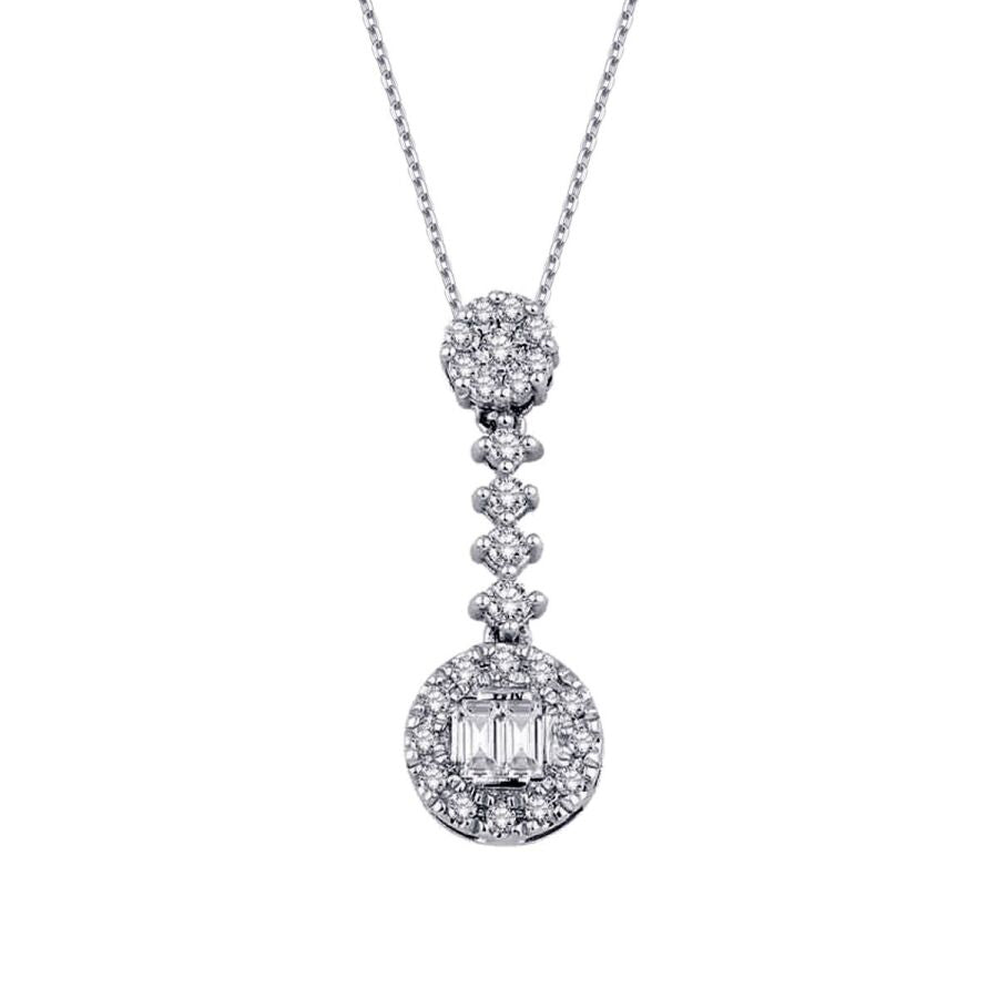 0,19 Carat Diamond Baguette Necklace