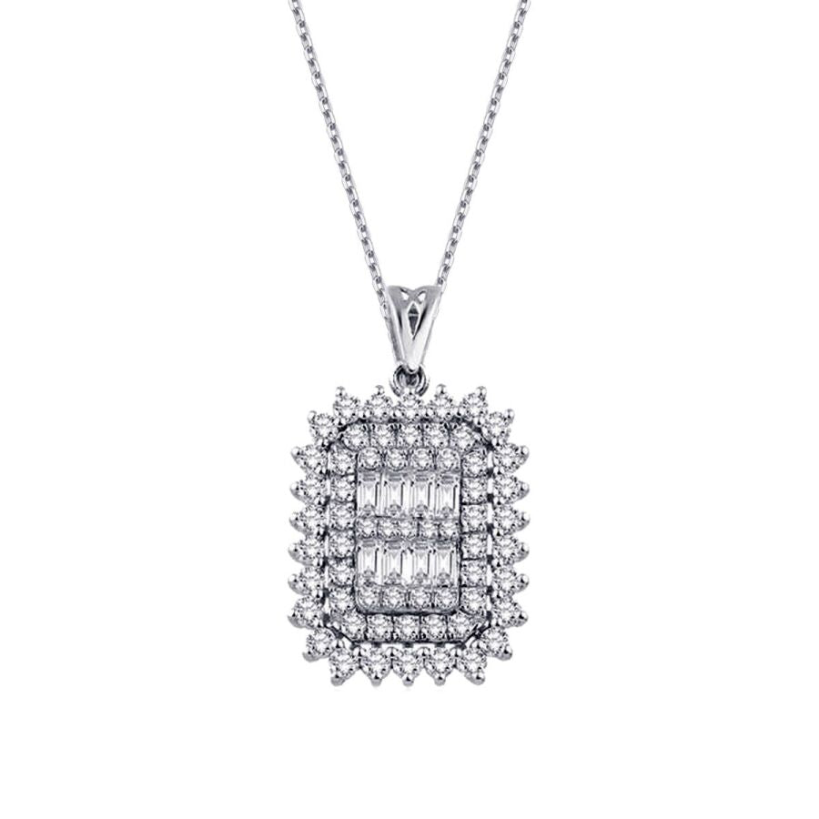 0,63 Carat Diamond Baguette Necklace