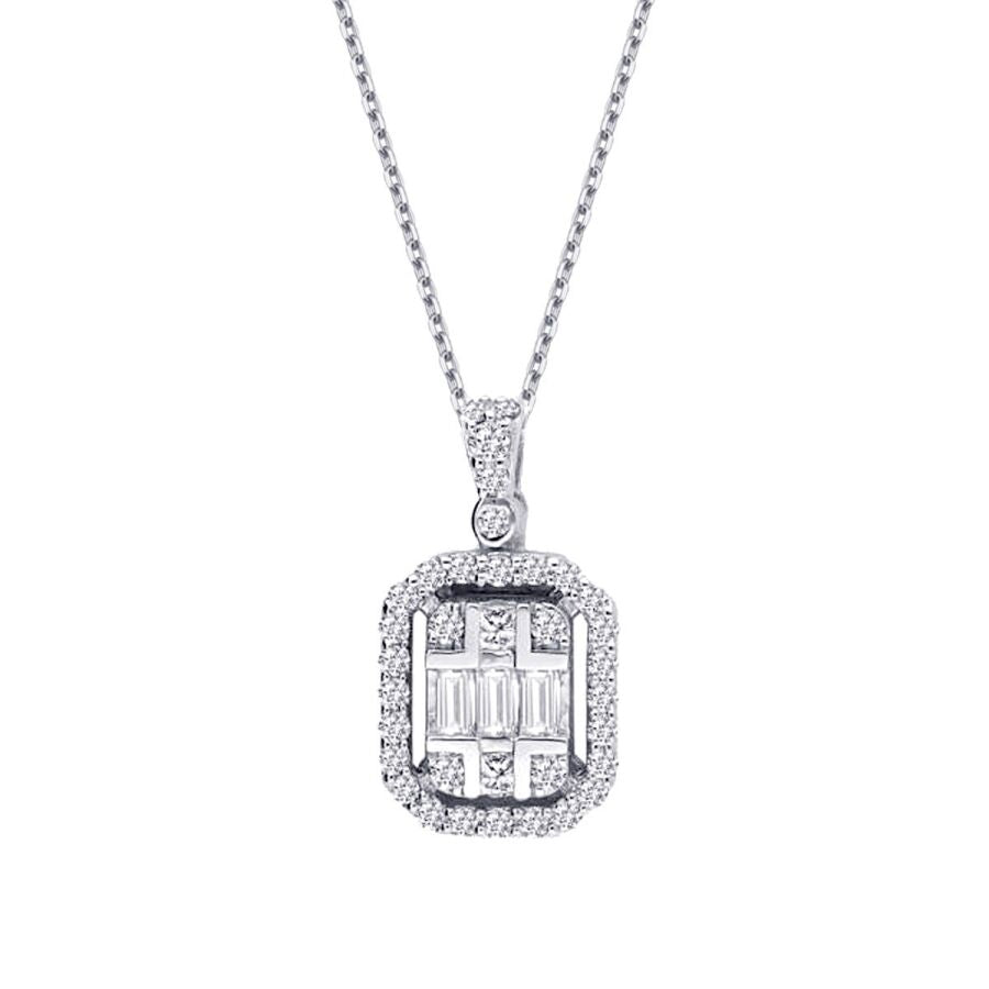 0,36 Carat Diamond Baguette Necklace
