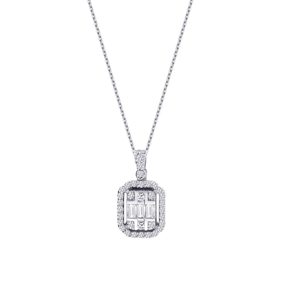 0,36 Carat Diamond Baguette Necklace