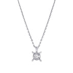 0,08 Carat Diamond Baguette Solitaire Necklace