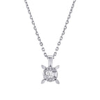 0,08 Carat Diamond Baguette Solitaire Necklace