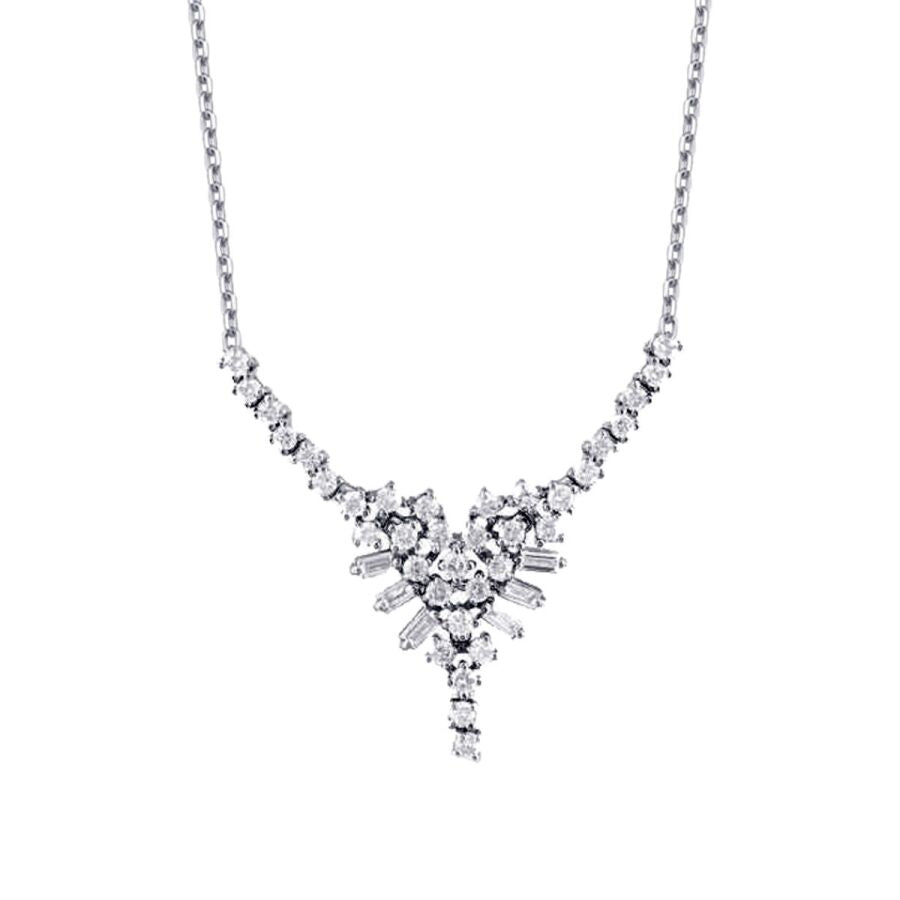 1,14 Carat Diamond Baguette Necklace