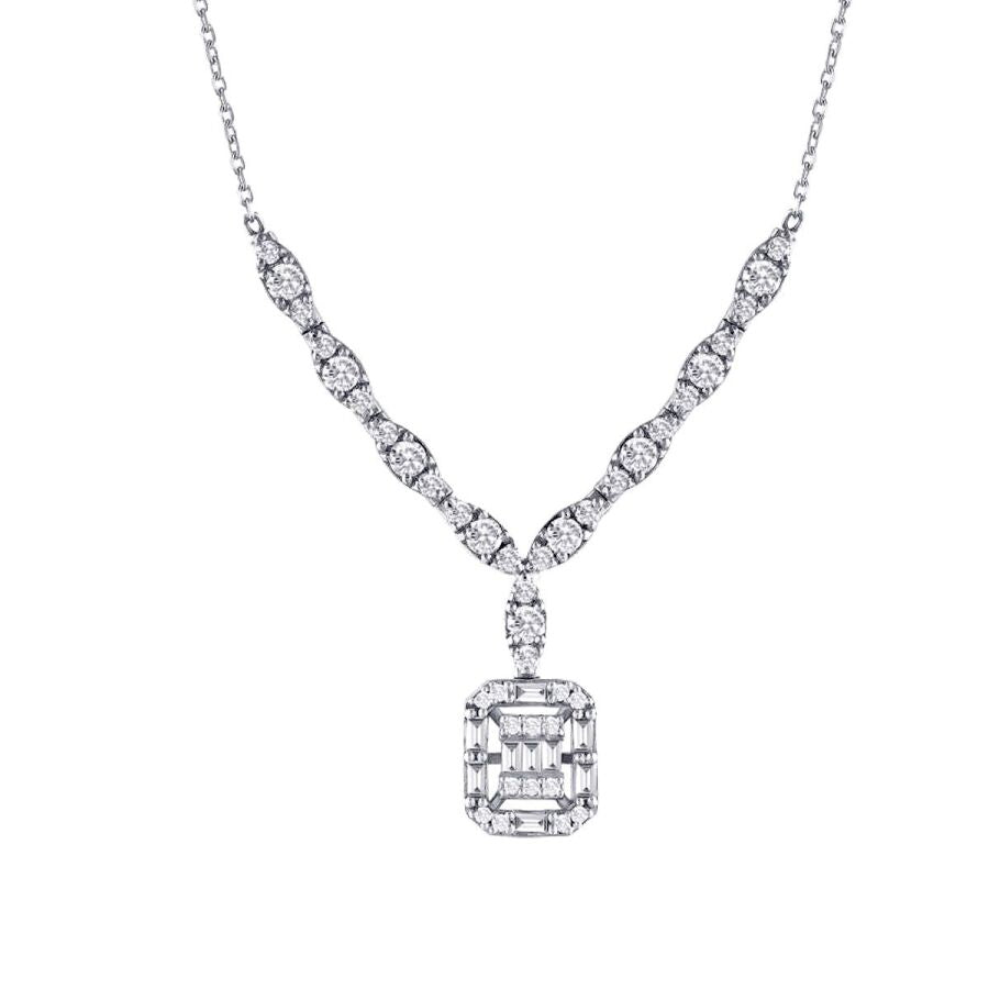 0,56 Carat Diamond Baguette Necklace