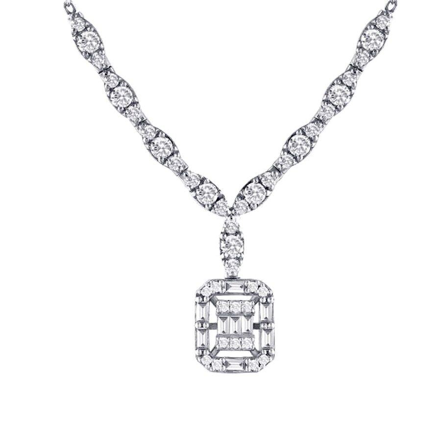 0,56 Carat Diamond Baguette Necklace