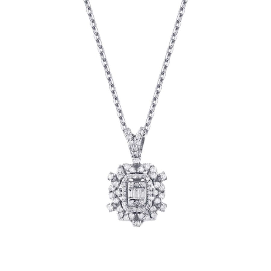 0,49 Carat Diamond Baguette Necklace