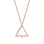 0,07 Carat Diamond Baguette Triangle Necklace
