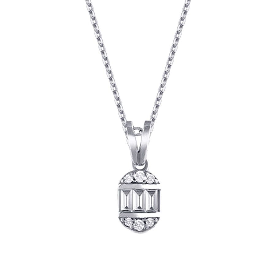 0,07 Carat Diamond Baguette Necklace