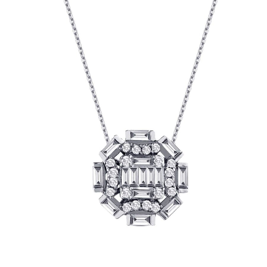 0,48 Carat Diamond Baguette Necklace