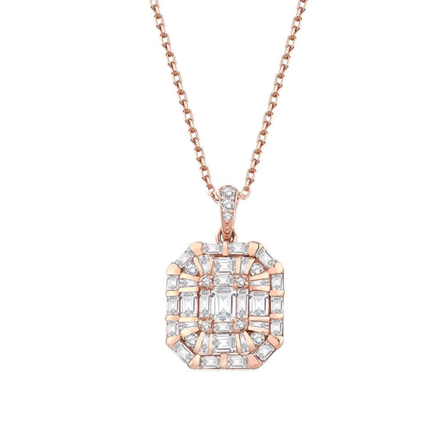 0,89 Carat Diamond Baguette Necklace