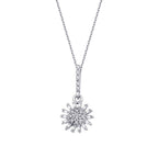 0,14 Carat Diamond Flower Baguette Necklace