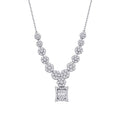 0,69 Carat Diamond Flower Baguette Necklace