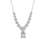 0,69 Carat Diamond Flower Baguette Necklace