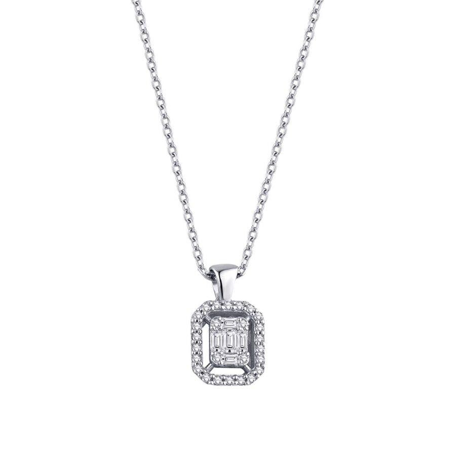 0,14 Carat Diamond Baguette Necklace