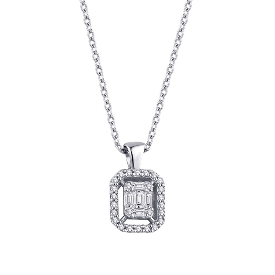 0,14 Carat Diamond Baguette Necklace