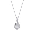 0,06 Carat Diamond Baguette Pear Necklace
