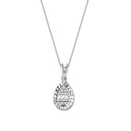 0,06 Carat Diamond Baguette Pear Necklace