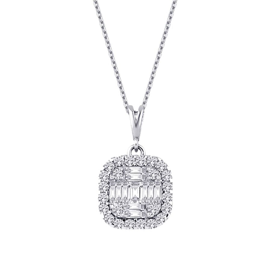 0,51 Carat Diamond Baguette Necklace