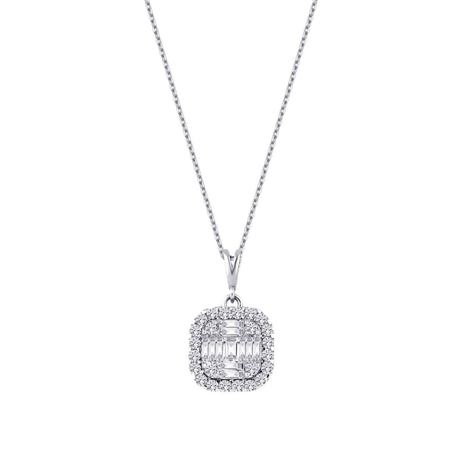 0,51 Carat Diamond Baguette Necklace