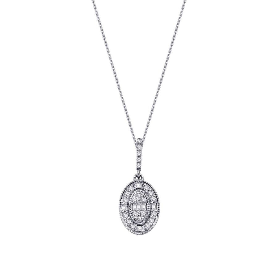 0,19 Carat Diamond Baguette Necklace