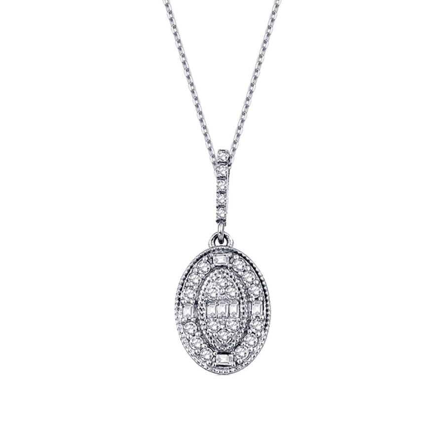 0,19 Carat Diamond Baguette Necklace