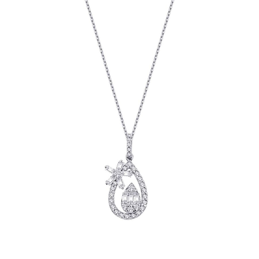 0,36 Carat Diamond Baguette Necklace