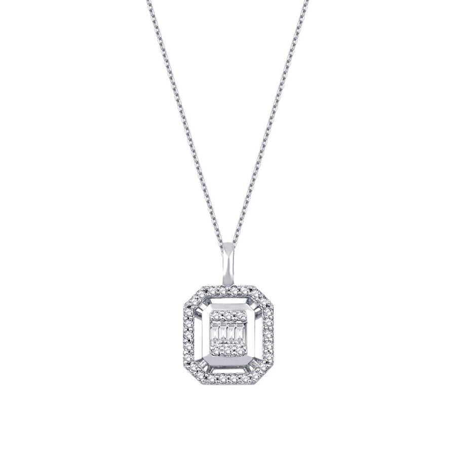 0,14 Carat Diamond Baguette Necklace