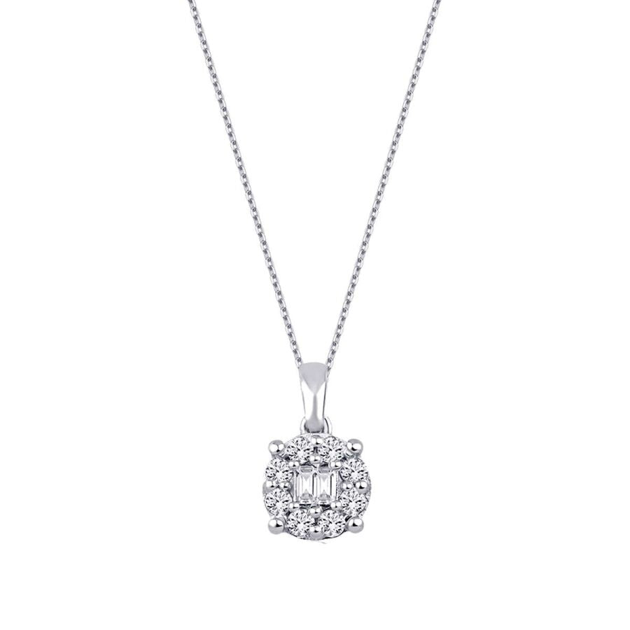 0,23 Carat Diamond Baguette Necklace