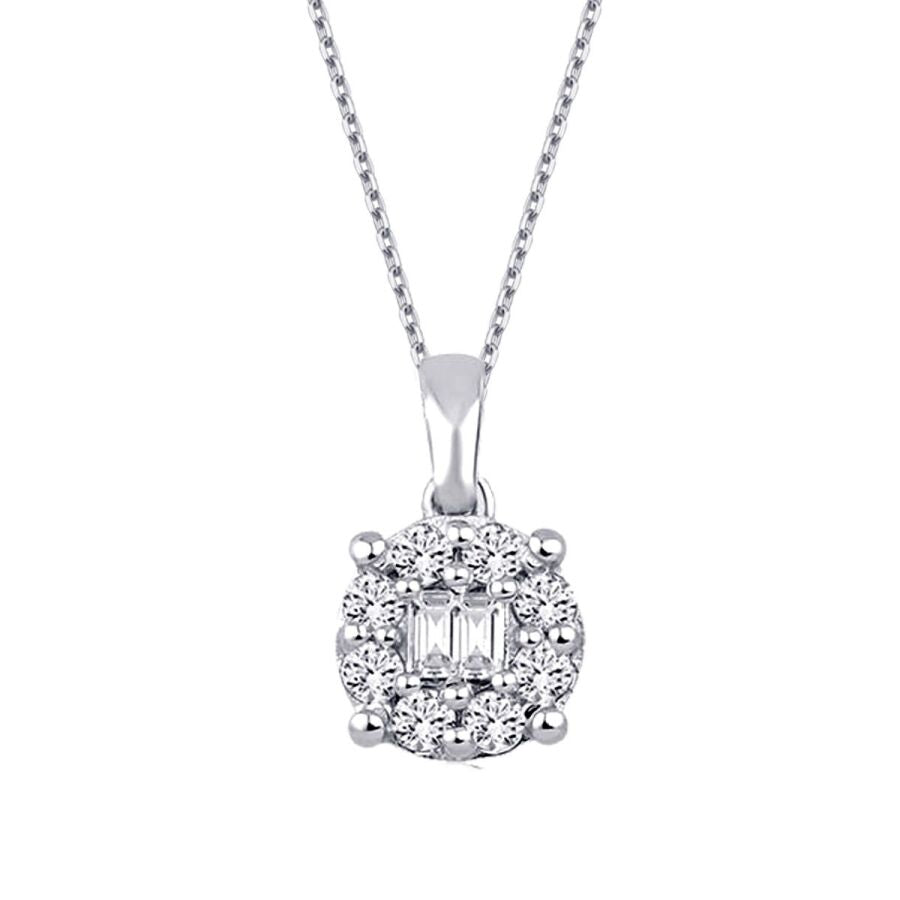 0,23 Carat Diamond Baguette Necklace