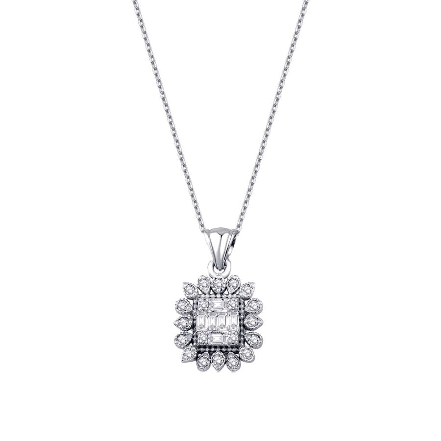 0,12 Carat Diamond Baguette Necklace