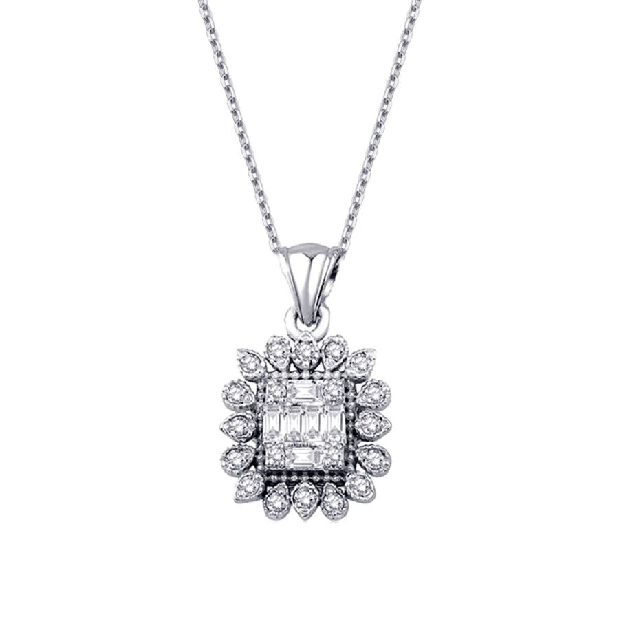 0,12 Carat Diamond Baguette Necklace