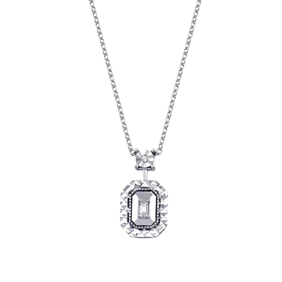 0,05 Carat Diamond Baguette Necklace