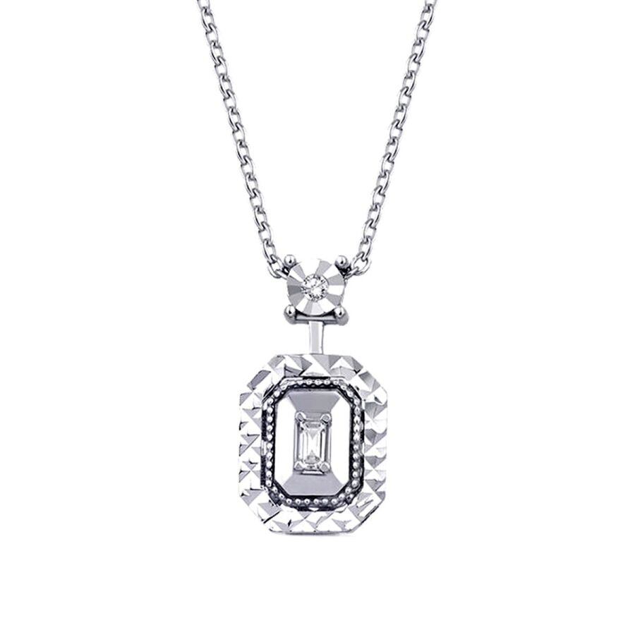 0,05 Carat Diamond Baguette Necklace