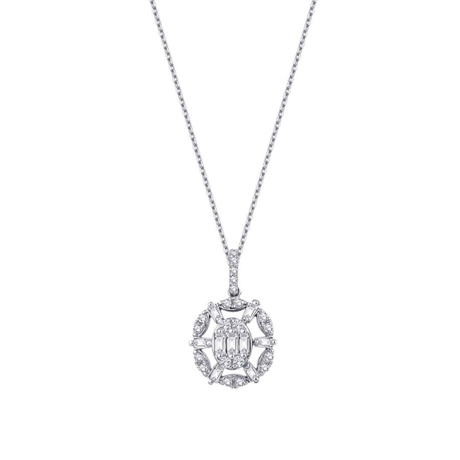 0,26 Carat Diamond Baguette Necklace
