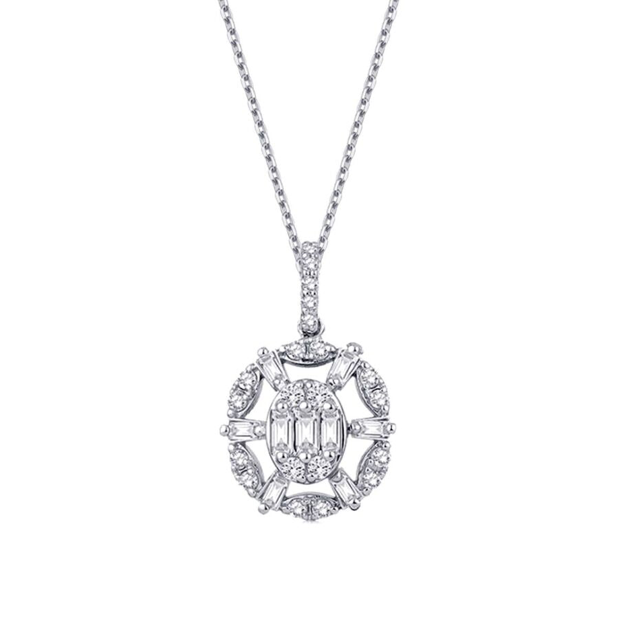 0,26 Carat Diamond Baguette Necklace