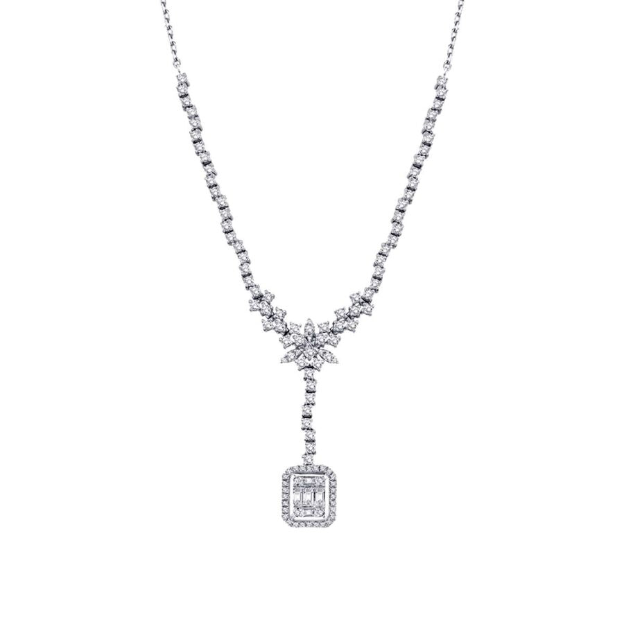 1.50 Carat Diamond Baguette Necklace